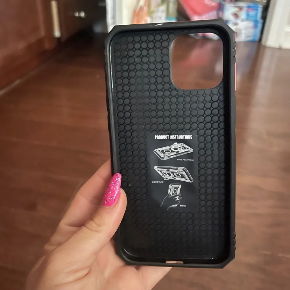Red iPhone 12 pro max case kickstand Ring holder